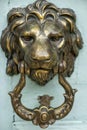 Vintage old lion head door knocker Royalty Free Stock Photo