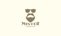 Vintage old man with beard mustache and sunglasses cool logo vector icon illustration design Royalty Free Stock Photo