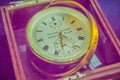 Vintage old marine chronometer, a timepiece that is precise and Royalty Free Stock Photo