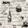 Vintage old newspaper paper London grunge collage background