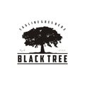 Vintage Old Oak Maple Tree logo design Royalty Free Stock Photo