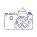 Vintage Old Photo Camera vector logo Hand Drawn design template. Vector Royalty Free Stock Photo