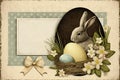 Vintage old postcard Happy Easter Royalty Free Stock Photo