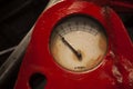 Vintage old pressure gauges. Analog manometer. Industrial, close up , grunge film look