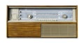 Vintage old radio isolated on white Royalty Free Stock Photo