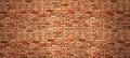 Vintage old red wash brick wall texture. Panoramic background for your text or image Royalty Free Stock Photo