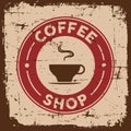 Vintage Old Retro Coffee Sign signage Royalty Free Stock Photo