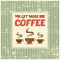 Vintage Old Retro Coffee Sign signage Royalty Free Stock Photo