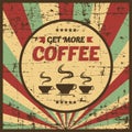 Vintage Old Retro Coffee Sign signage Royalty Free Stock Photo