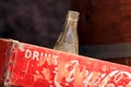 Vintage old retro style Coca-Cola glass bottles