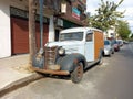 Vintage old rusty 1938 Chevrolet Chevy panel delivery van parked