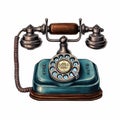 Vintage Old School Telephone Vector Illustration In Esao Andrews Style