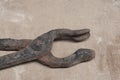 Vintage Old, second-hand, rusty tongs industrial concept Royalty Free Stock Photo