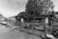 Vintage old shack slum house near Malacca river Royalty Free Stock Photo