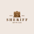 Vintage old sheriff office logo design vector graphic symbol icon illustration creative idea Royalty Free Stock Photo