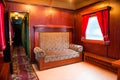 Vintage old sofa in the compartment interior Royalty Free Stock Photo