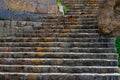 Vintage Old Stone stairs made of stone blocks going up at Golconda Fort Royalty Free Stock Photo