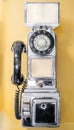 Vintage, old-style, retro, coin operated, pay telephone from the past. Royalty Free Stock Photo