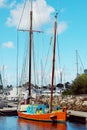 Historical vintage old style sailing boat Royalty Free Stock Photo