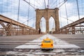 Vintage old Taxi toy in New York City Royalty Free Stock Photo