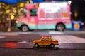 Vintage old Taxi toy in New York City Royalty Free Stock Photo