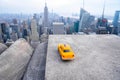 Vintage old Taxi toy in New York City Royalty Free Stock Photo