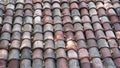 Vintage old tile roof composition for wallpaper Royalty Free Stock Photo