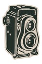 Vintage old TLR medium format film camera Royalty Free Stock Photo