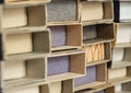 Vintage old used matchboxes stacked Royalty Free Stock Photo