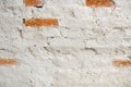 Vintage old white wash brick wall texture. Panoramic background for your text or image. Royalty Free Stock Photo