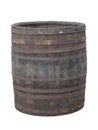 Vintage old wooden barrel isolated over white Royalty Free Stock Photo