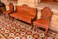 A vintage old wooden chairs. Royalty Free Stock Photo