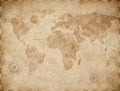 Vintage old world map illustration Royalty Free Stock Photo