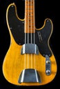 Vintage Old Worn Electric Bass Guitar - scratched, wear, music, band