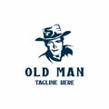 The vintage oldman logo design graphic