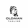 The vintage oldman logo design graphic