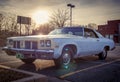 A vintage Oldsmobile Delta 88 model sedan car