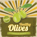 Vintage Olive label poster Royalty Free Stock Photo