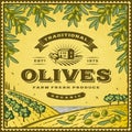 Vintage olives label Royalty Free Stock Photo