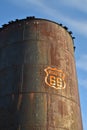 Vintage rusty Route 66 sign painted on metal tank Royalty Free Stock Photo