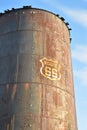 Vintage rusty Route 66 sign painted on metal tank Royalty Free Stock Photo