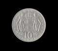 Vintage One Pfennig coVintage ten drachma coin made by Greece 1968