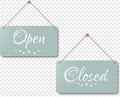 Vintage Open And Closed Sign Isolated Transparent Background