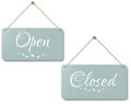 Vintage Open And Closed Sign Isolated White Background