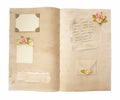 Vintage Open Diary Pages Royalty Free Stock Photo