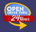 vintage open drive thru 24 hour Royalty Free Stock Photo