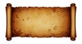 Vintage Opened Scroll Isolated on White Background Royalty Free Stock Photo