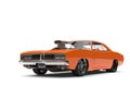 Vintage orange American muscle car - beauty shot Royalty Free Stock Photo
