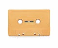 orange audio cassette tape isolated over white Royalty Free Stock Photo