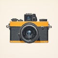 Vintage Orange Camera With Realistic Detailing - 20 Megapixels